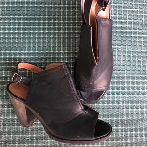 Heel black peep toe booties